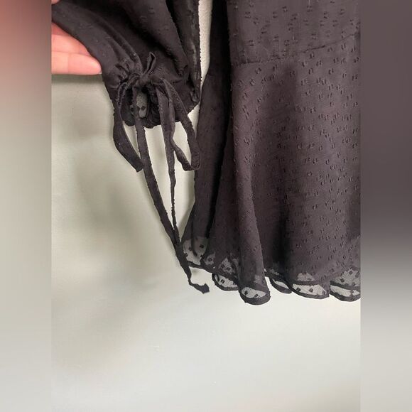 Saints Secrets Dress Women’s Small Black Sheer Witchy Goth Plunge Dark Fairy - Picture 5 of 7